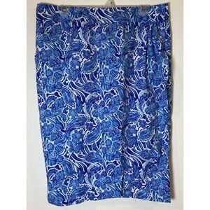 Rip Skirt Hawaii Skirt Wrap Pockets Blue White Floral Size Large L
